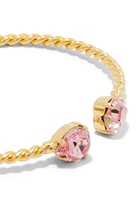 Valentina Heart Bracelet, 18k Gold-Plated Brass & Crystal